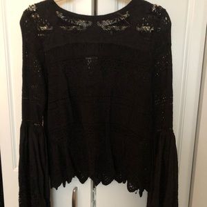 Free people lace long sleeve top, size XS